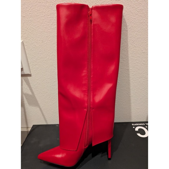 INC International Concepts 6.5M Skylar Cuff Pointed Toe Faux Leather Wide Calf - Picture 9 of 13